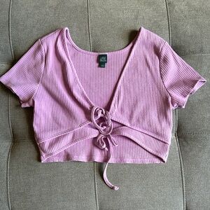 NWOT Purple/Pink Wild Fable Tie Crop Top